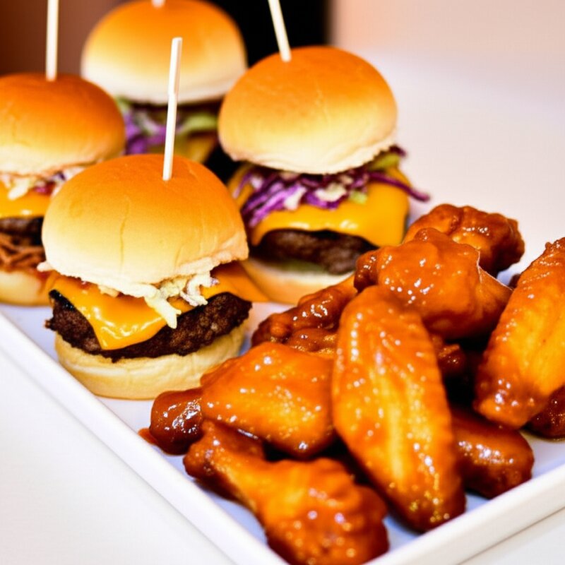 Sliders and wings station for graduation party